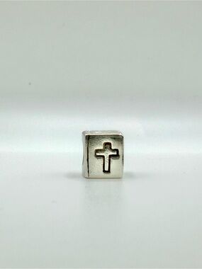 Retired Pandora Sterling Silver Bible Book Cross Charm S925 ALE C007